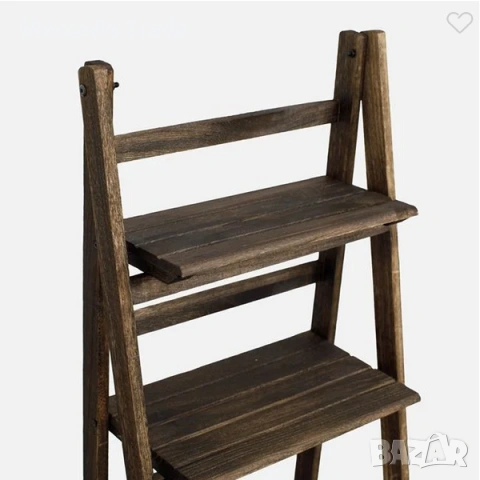 Декоративна поставка за цветя Mercado Trade, Дърво, Кафяв, 4 рафта  , снимка 3 - Градински мебели, декорация  - 54149988