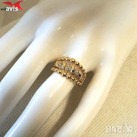Пръстен с 14К златно покритие 224899, снимка 4 - Пръстени - 54363219