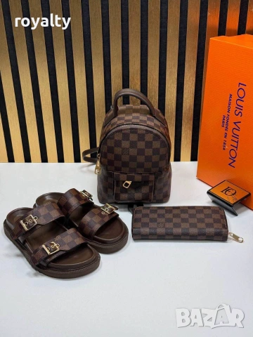 Louis Vuitton Нов Дамски Комплект Чехли Чанта Луи Витон Различни Модели , снимка 5 - Чехли - 55030831