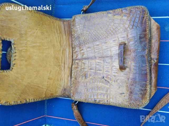 Чанта крокодилска кожа, снимка 4 - Антикварни и старинни предмети - 54420119