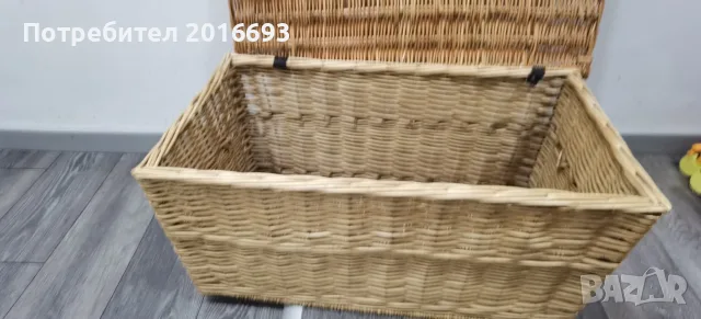 Голям  плетен кош  с капак -ракла., снимка 3 - Декорация за дома - 55513503