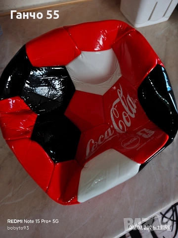 Футболна топка на Coca Cola , снимка 2 - Футбол - 55148489