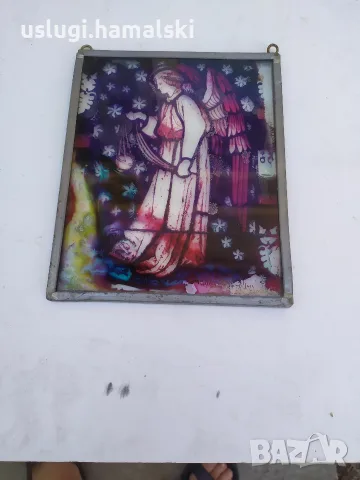 Старо рисувано стъкло/икона/картина
