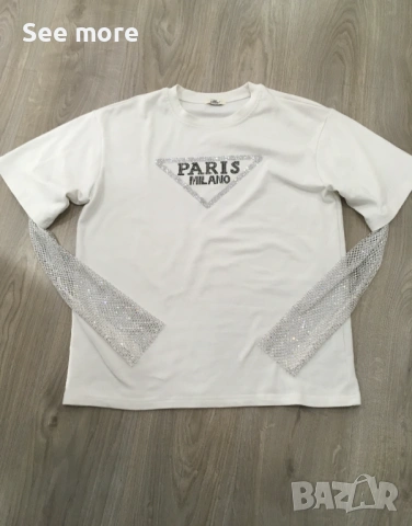 Mochi екстравагантна блуза блестяща, снимка 7 - Блузи с дълъг ръкав и пуловери - 53950678