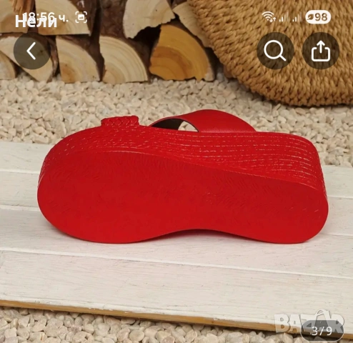 Дамски летни обувки платформа 39, снимка 4 - Чехли - 53979927