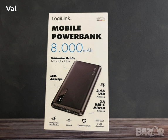 Преносима батерия, Mobile Powerbank, LogiLink, снимка 2 - Външни батерии - 54785749