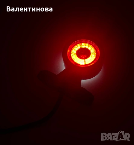 КОМПЛЕКТ LED рогче габарит червено/бяло 12-24V за камион, ремарке
