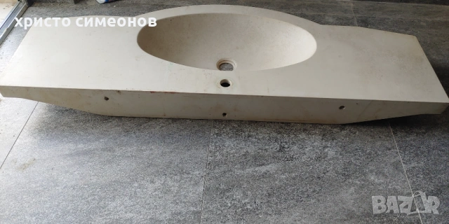 Мивка от лят камък 140 см.  Цвят камък варовик Тегло 45-50кг.  Без забележки, снимка 6 - Мивки - 54919602