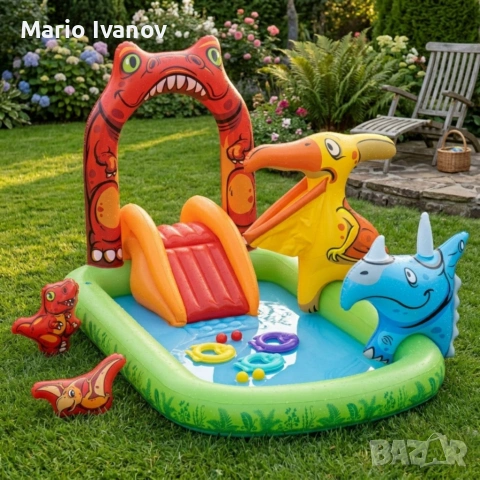 Водна площадка Bestway Jurassic 53160 – Детски мини аквапарк с пързалка и пръскачки, снимка 8 - Басейни и аксесоари - 55021517