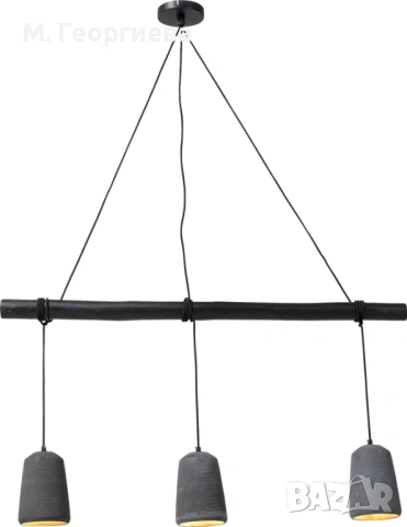 Дизайнерски полилей KARE DESIGN - НОВ (бетон и масивно дърво), снимка 7 - Лампи за таван - 54213283