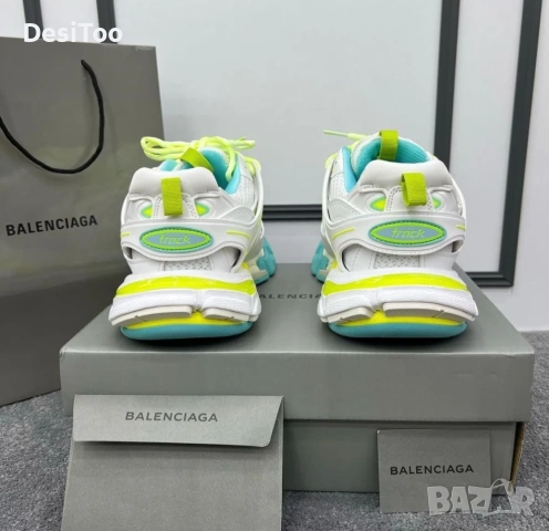 Balenciaga Track Sneaker "White/Neon Yellow/Light Blue" , снимка 3 - Маратонки - 54348717