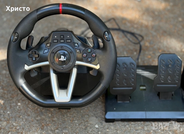 Конзола Sony PlayStation 4 Slim 500GB + Волан с педали Hori Racing Wheel Apex + Игри + 2 Джойстика , снимка 5 - PlayStation конзоли - 54564111