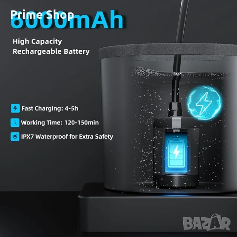 Преносим къмпинг душ Mytrix, 6000mAh помпа, дисплей и 20L кофа, снимка 3 - Къмпинг мебели - 55046600