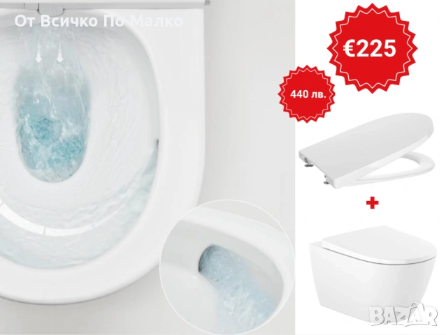 Конзолна тоалетна Ona Rimless Vortex и бавнопадащ капак Supralit - Roca, снимка 2 - Други стоки за дома - 54556859