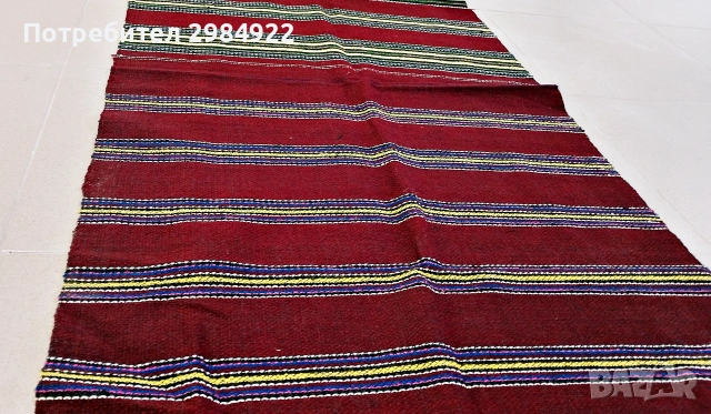 Вълнена черга стара БГ, снимка 4 - Пътеки - 55157729