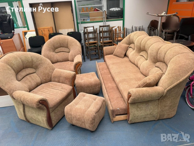  0206 холов диван 3ка 240 см +2 фотьойлa + 2 табуретки / холна гарнитура -цена  271.86 лв или 139 ев, снимка 3 - Дивани и мека мебел - 54753668
