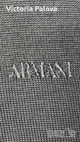 Оригинален пуловер ARMANI COLLEZIONI om 100% Естра фин Меринос (Размер XXL / 58) - Зелена Маслина, снимка 5 - Блузи - 55409905