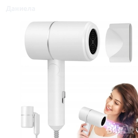 Компактен сгъваем сешоар 800W – Безопасно сушене на 60°C, 2 скорости, идеален за пътуване, снимка 4 - Сешоари - 54886017