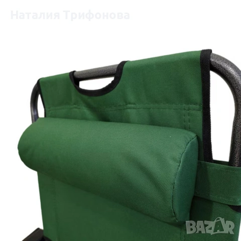 Сгъваем зелен шезлонг с възглавница - комфорт и релакс, снимка 7 - Градински мебели, декорация  - 54174469