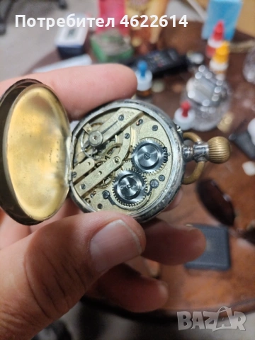 СТАР ДЖОБЕН СРЕБЪРЕН ЧАСОВНИК , снимка 2 - Джобни - 54289417