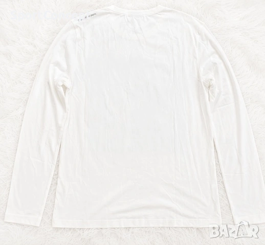 Calvin Klein Jeans блуза с дълъг ръкав – Бяла/Черна, снимка 5 - Блузи - 55070669