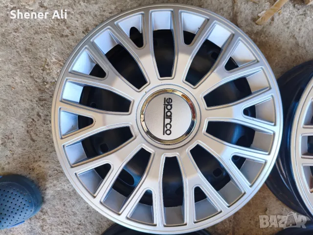 Оригинални VW стоманени джанти 14" 5x100 ET35 + тасове Sparco, снимка 3 - Аксесоари и консумативи - 55501193