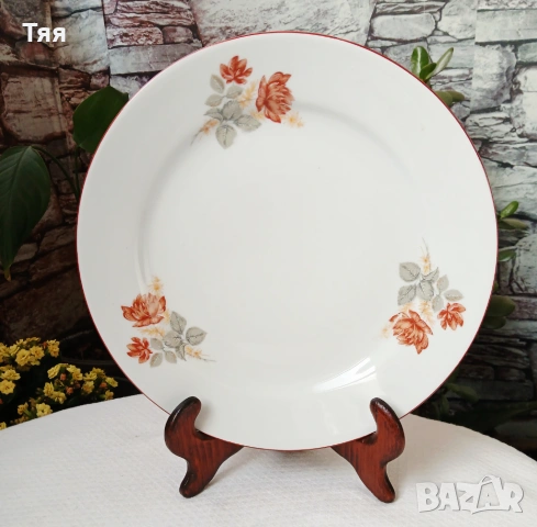 БГ порцеланови чинии Оранжева роза 