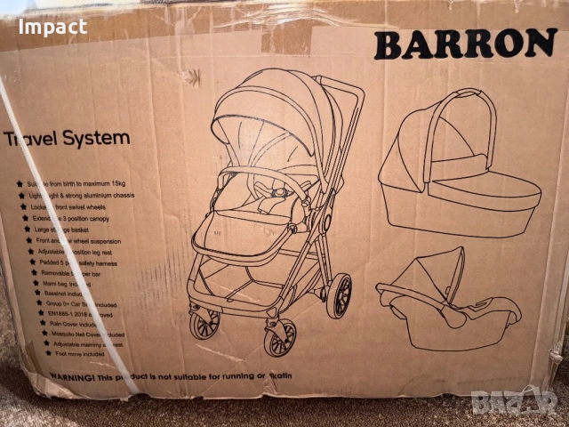 Детска количка 3 в 1 Zizito BARRON, снимка 2 - Детски колички - 54066861