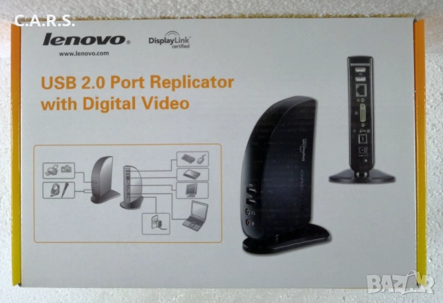 Lenovo USB 2.0 Port Replicator with Digital Video, снимка 2 - Мрежови адаптери - 54250575