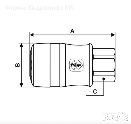 Бърза връзка за въздух с двустепенно освобождаване - женска 1/4" PREVOST ESG071101 , снимка 2 - Компресори - 54866276