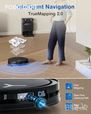 Прахосмукачка Робот ECOVACS DEEBOT T50 PRO OMNI GEN 2 15000Pa , снимка 8 - Прахосмукачки - 54540130