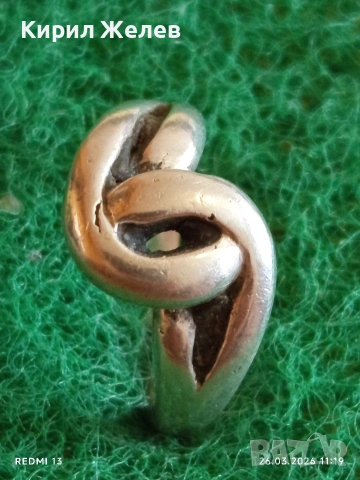 Винтидж сребърен пръстен Арт Деко стил майсторска изработка 51768, снимка 2 - Пръстени - 53982152