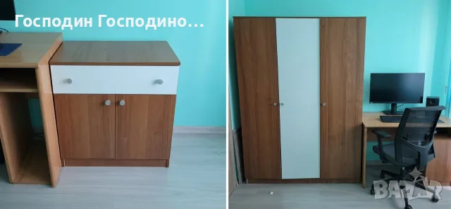 спалня, гатдероб, скрин и нощни шкафчета