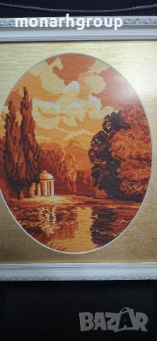 Гоблен "Есенно езеро", снимка 3 - Гоблени - 54573778