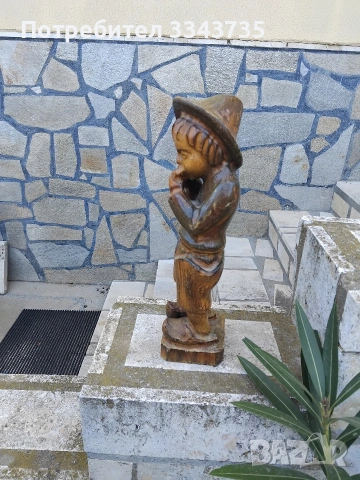 Винтидж фигура дърворезба., снимка 2 - Статуетки - 54178331