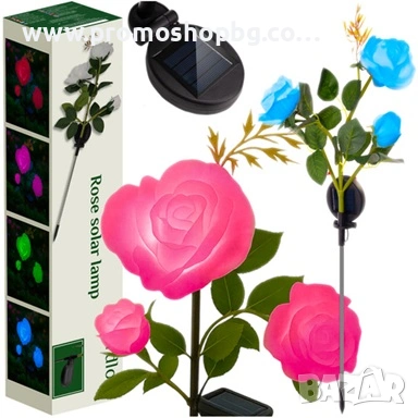 Соларна градинска лампа "Роза", LED