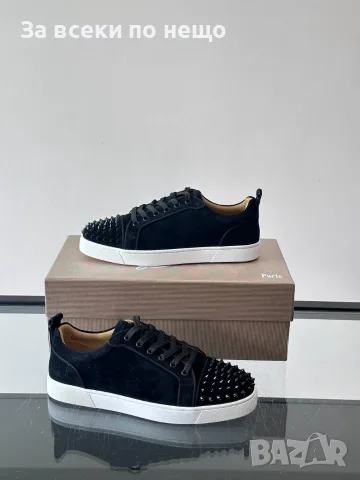 Christian Louboutin Мъжки Луксозни Велурени Кецове Със Шипове - Различни Цветове Код KP2, снимка 3 - Кецове - 55681927