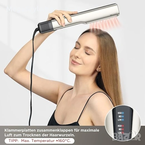 Преса за изправяне на коса 2 в 1 PARWIN PRO BEAUTY, без нагряващи плочи, 1000W, снимка 4 - Преси за коса - 55124310
