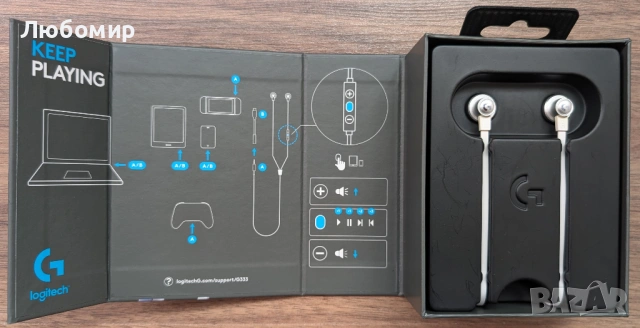 Logitech G333 геймърски слушалки, снимка 2 - Слушалки за компютър - 54006655