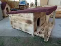 Голяма дървена къща за котки , къща колиба за коте куче , домашен любимец семейство котки, снимка 5