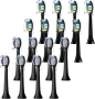 Резервни глави за четка Philips Sonicare, 8 избелващи + 8 прецизно почистващи, черни, снимка 1