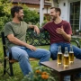 Градинска пейка GARDEN LINE 120см дърво стомана болтова конструкция 150кг тераса градина, снимка 3