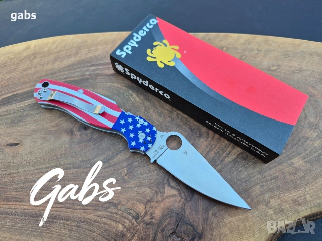 Сгъваем нож Spyderco C81ALL Paramilitary 2 ,с графика на американското знаме, снимка 4 - Ножове - 55002045
