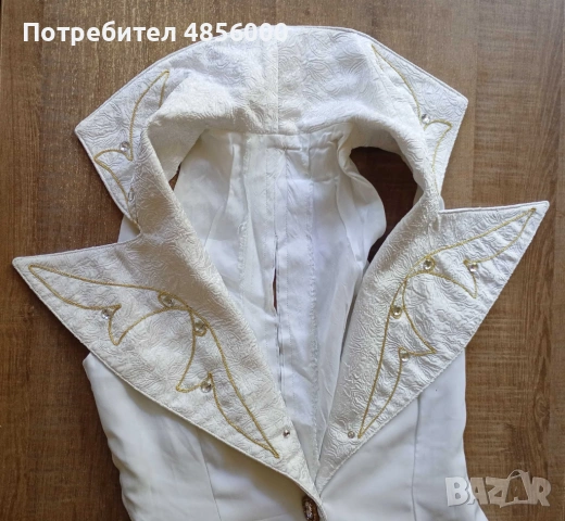 Бяла къса копринена рокля, снимка 2 - Рокли - 54930599