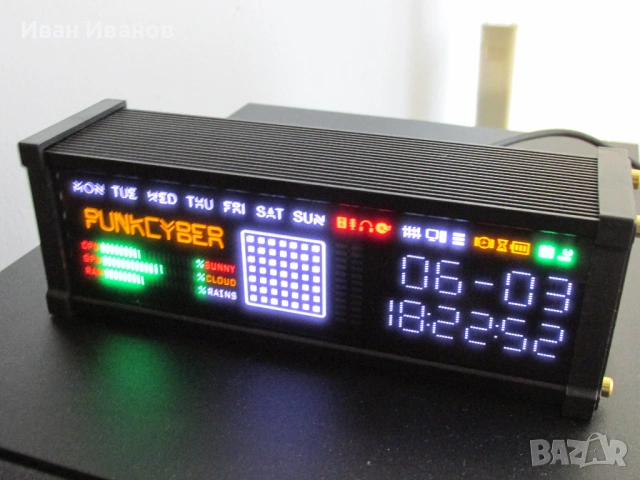 PUNKCYBER настолен дигитален часовник с VFD дисплей нов