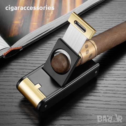 COHIBA запалка за пури – 2 Jet пламъка, вградена резачка и пънч, снимка 3 - Запалки - 55224976