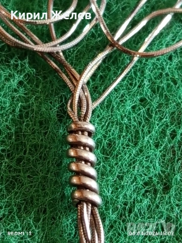 Авторско сребърно колие стил и елегантност 11940, снимка 2 - Колиета, медальони, синджири - 54079472