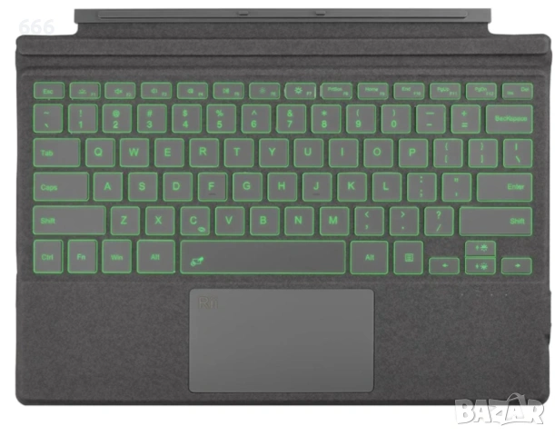 Ултратънка преносима безжична Bluetooth клавиатура с тъчпад, 7-цветна подсветка