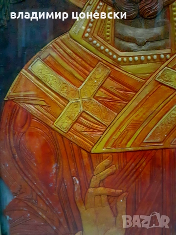 Ставри Калинов живопис,маслени бои върху керамичен релеф,стара картина, снимка 4 - Картини - 54138166