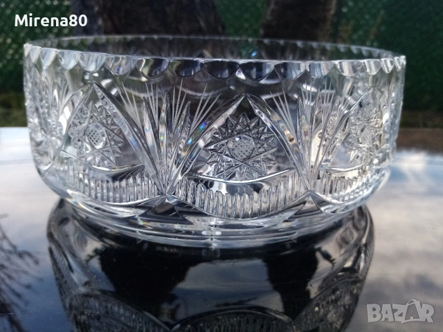 Българска кристална фруктиера, снимка 2 - Антикварни и старинни предмети - 54134042